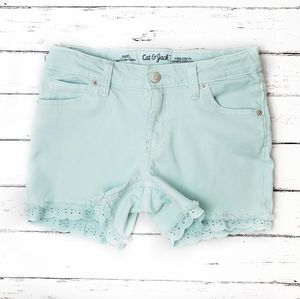 Cat & Jack Denim Eyelet Ruffle Shorts